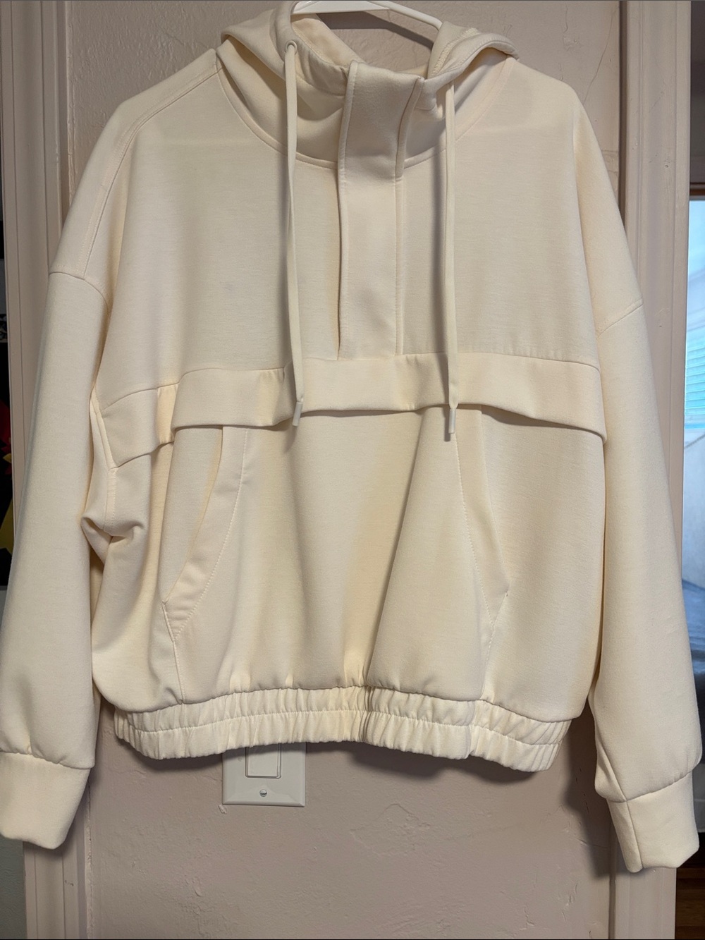 Yogalicious Cream Hooded Cowl Pullover